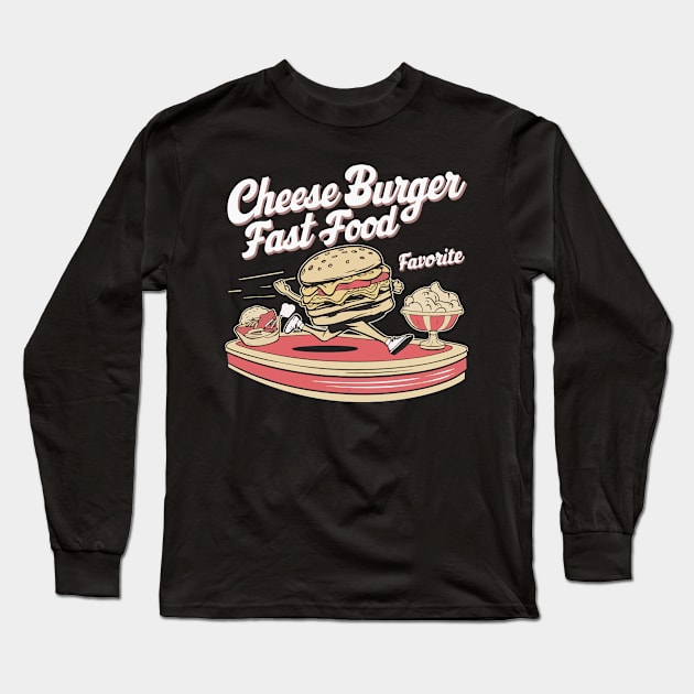 Cheese Burger Fast Food Favorite Long Sleeve T-Shirt by Moulezitouna